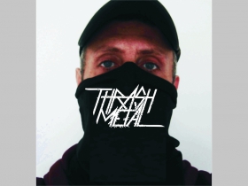 Thrash Metal čierna univerzálna elastická multifunkčná šatka vhodná na prekritie úst a nosa aj na turistiku pre chladenie krku v horúcom počasí